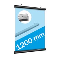 Porta carteles, aluminio, abatibles 1200 mm | negro 