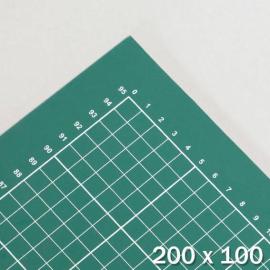 Almohadilla de corte XXL, 200 x 100 cm, superficie autocurativa, cuadrícula verde/verde