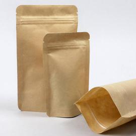 Bolsas resellabes para alimentos, papel kraft, libre de aluminio 
