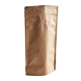 Bolsas resellables con válvula de aire 140 x 270 mm | marrón | Compuesto de papel kraft, papel de aluminio, papel de polipropileno