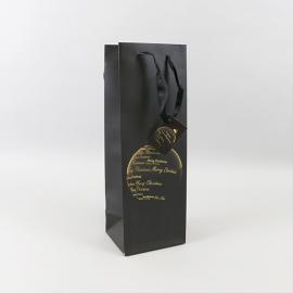 Bolsas para botella, bolas navideñas, 12 x 35 x 10 cm, negro 