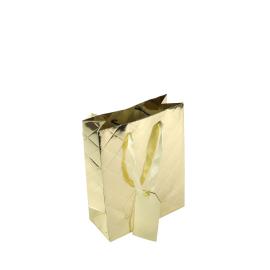 Bolsas para regalo de cuadros, con etiqueta colgante, 18 x 23 x 8 cm, dorado 