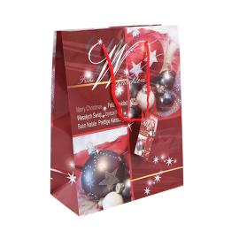 Bolsas para regalo, bolas navideñas, 18 x 23 x 8 cm, rojo 