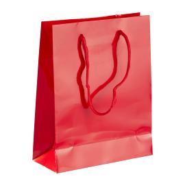 Bolsas para regalo con cordón, 20 x 25 x 8 cm, rojo brillante 