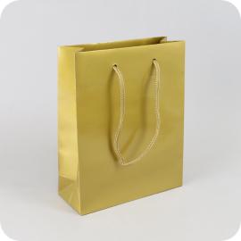 Bolsas para regalo con cordón, 20 x 25 x 8 cm, dorado brillante 