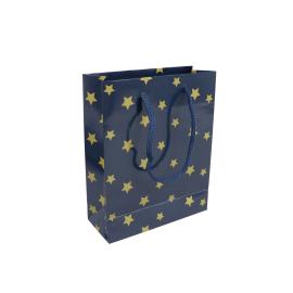 Bolsas para regalo, estrellas navideñas, 20 x 25 x 8 cm, azul 
