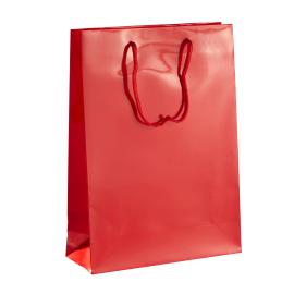 Bolsas para regalo con cordón, grande, 26 x 36 x 10 cm, rojo brillante 