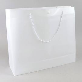 Bolsas con asas y botón, 41 x 36 x 12 cm, mate transparente 