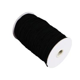 Gomas elásticas de cierre en rollo, 3 mm, extra suave, negro (rollo con 200 m) 