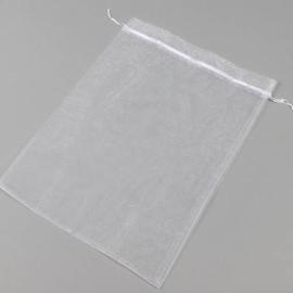 Bolsitas de organza con cierre de cinta de raso blanco | 300 x 400 mm