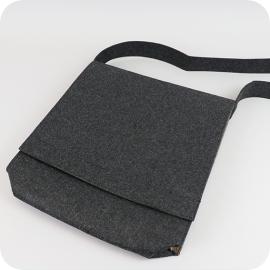 Bolsa portadocumentos de fieltro artificial con correa para hombro, gris 