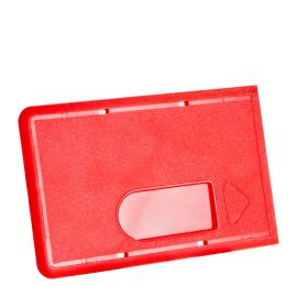 Fundas para tarjetas de crédito plástico duro con ranura pulgar, rojo 