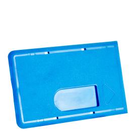 Fundas para tarjetas de crédito plástico duro con ranura pulgar, azul 