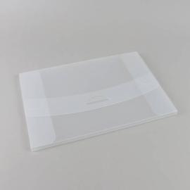 Cajas portadocumentos A4, broche de cierre, lámina de PP, 100 hojas, transparente mate 