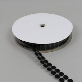 Puntos de sujeción por contacto en rollo, gancho + bucle separados 16 mm | negro | gancho