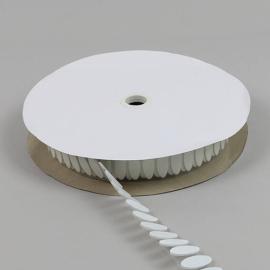Puntos de sujeción por contacto, ovalado, gancho + bucle en pares blanco | Rollo de 1.700 pares