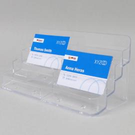 Soporte para tarjetas de visita, 8 compartimentos, formato apaisado, transparente 