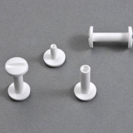 Tornillos plásticos para encuadernar, 15 mm | blanco