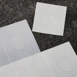 Puntos adhesivos de silicona, ø = 8 - 10 mm, semipermanentes (480 unidades en bolsa) 
