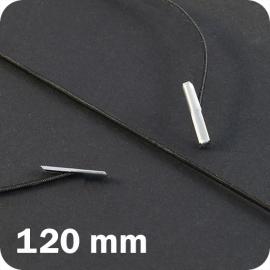 Gomas elásticas de cierre de 120 mm con 2 herretes, negro 
