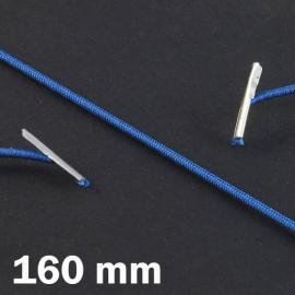 Gomas elásticas de cierre de 160 mm con 2 herretes, azul marino 