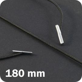 Gomas elásticas de cierre de 180 mm con 2 herretes, negro 