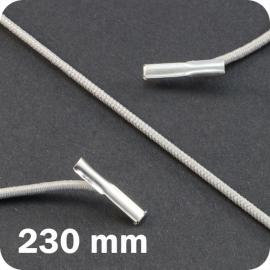 Gomas elásticas de cierre de 230 mm con 2 clavijas, gris 