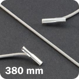 Gomas elásticas de cierre de 380 mm con 2 clavijas, gris 
