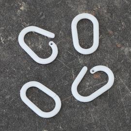 Ganchos redondos para cuaderno ovales de 22 mm, plástico blanco 