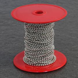 Cadenas de bolas, 2,4 mm de diámetro de bola, niqueladas (rollo con 25 m) 