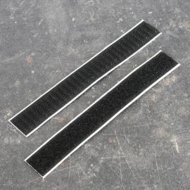 Tramos recortados de bandas de sujeción por contacto, autoadhesivo, gancho y bucle (en pares) 20 x 150 mm | negro