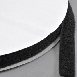 Bandas de sujeción por contacto para coser, lado de bucle, rollo de 25 m 20 mm | negro