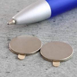 Imanes de neodimio con forma de disco, autoadhesivos, 15 mm x 1,5 mm, N35 