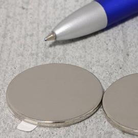 Imanes de neodimio con forma de disco, autoadhesivos, 30 mm x 2 mm, N35 