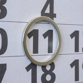 Imanes con forma de anillo como indicadores de fechas para calendarios de mesa, neodimio, N40, niquelados, incl. discos de metal adecuados 