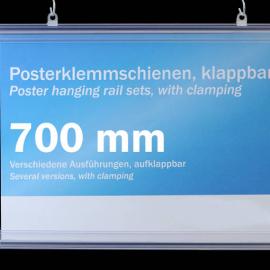 Tiras de sujeción para carteles, plástico, plegables 700 mm | transparente