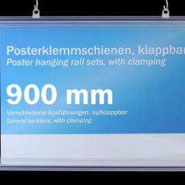 Tiras de sujeción para carteles, plástico, plegables 900 mm | transparente