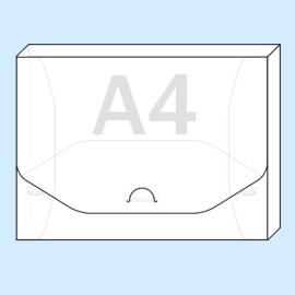 Caja para documentos para contenido A4, lámina de PP de 800 µm, con solapa y cierre a presión 
