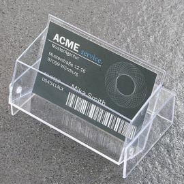 Cajita para tarjetas de visita, 96 x 61 x 31 mm, ajustable, transparente 27 mm | 200 unidades por caja