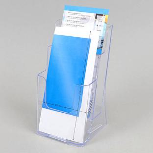 Portafolletos DIN largo vertical, 2 compartimentos, transparente 