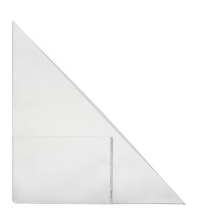 Sobres triangulares con sobres para tarjetas de visita, autoadhesivos, lámina de PP, transparentes 170 x 170 mm – izquierda