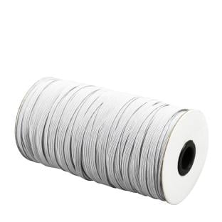 Gomas elásticas de cierre en rollo, 5-6 mm, blanco grisáceo (rollo de 100 m) 