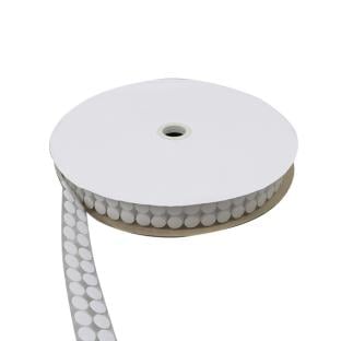 Puntos de sujeción por contacto en rollo, gancho | 13 mm | blanco