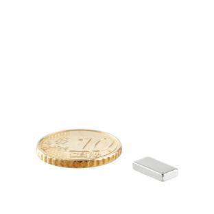 Imanes rectangulares de neodimio, niquelado 10 x 5 mm | 2 mm