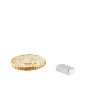Imanes rectangulares de neodimio, niquelado 10 x 5 mm | 3 mm