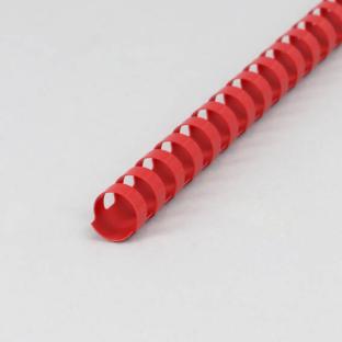 Espirales para encuadernar de plástico A4, redondo 16 mm | rojo