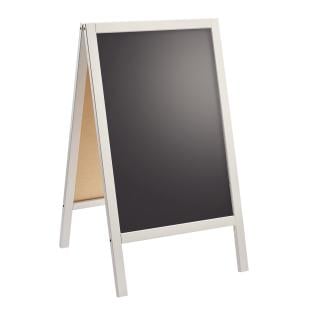 Caballete publicitario de madera WOOD-STOP Lite S, pizarra de 44 x 66 cm, blanco 