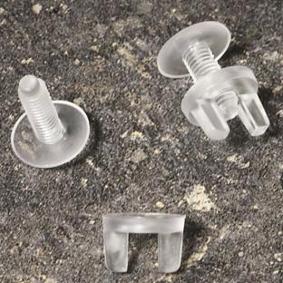 Tornillos Viking, transparentes 4,8 mm de diámetro, 27 mm de largo