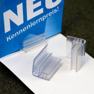 Soporte para tarjetas de 18 x 25 mm, forma de L, transparente 