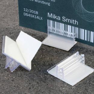 Soporte para tarjetas de 25 x 25 mm, autoadhesivo, transparente 